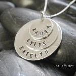 3 Disc Layered Sterling Silver Hand Stamped..