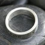 Thick Hand Stamped Sterling Silver Ring Band