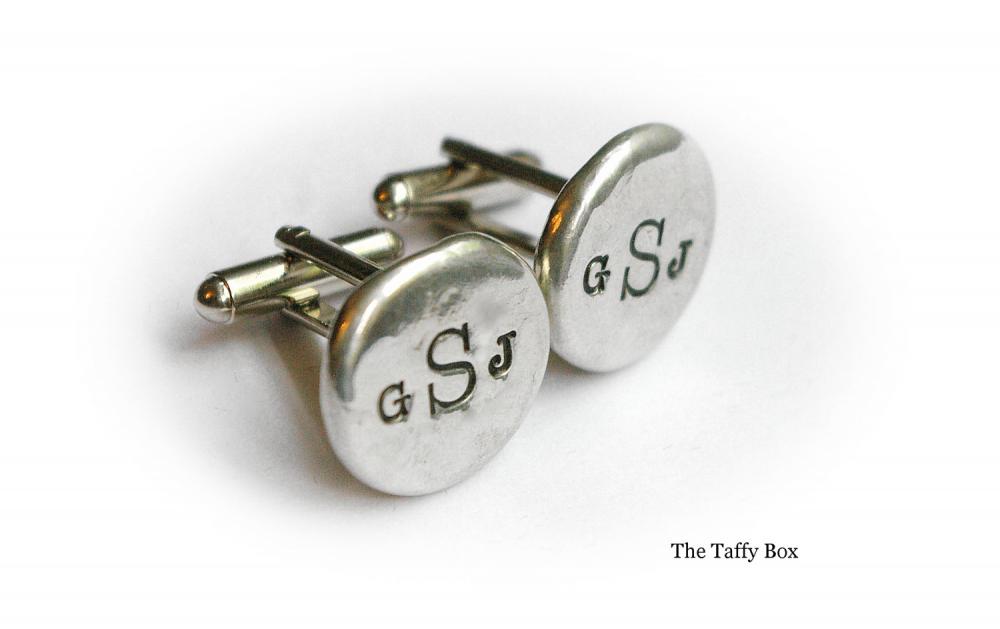 Hand Stamped Pewter Cuff Links