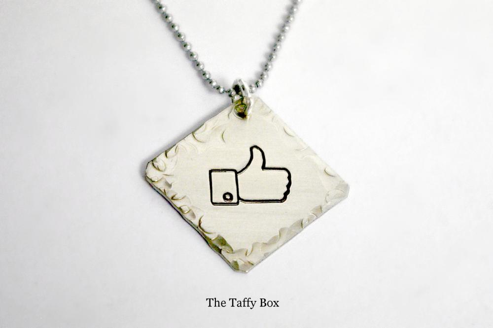 Facebook "like" Thumbs Up Pendant Necklace