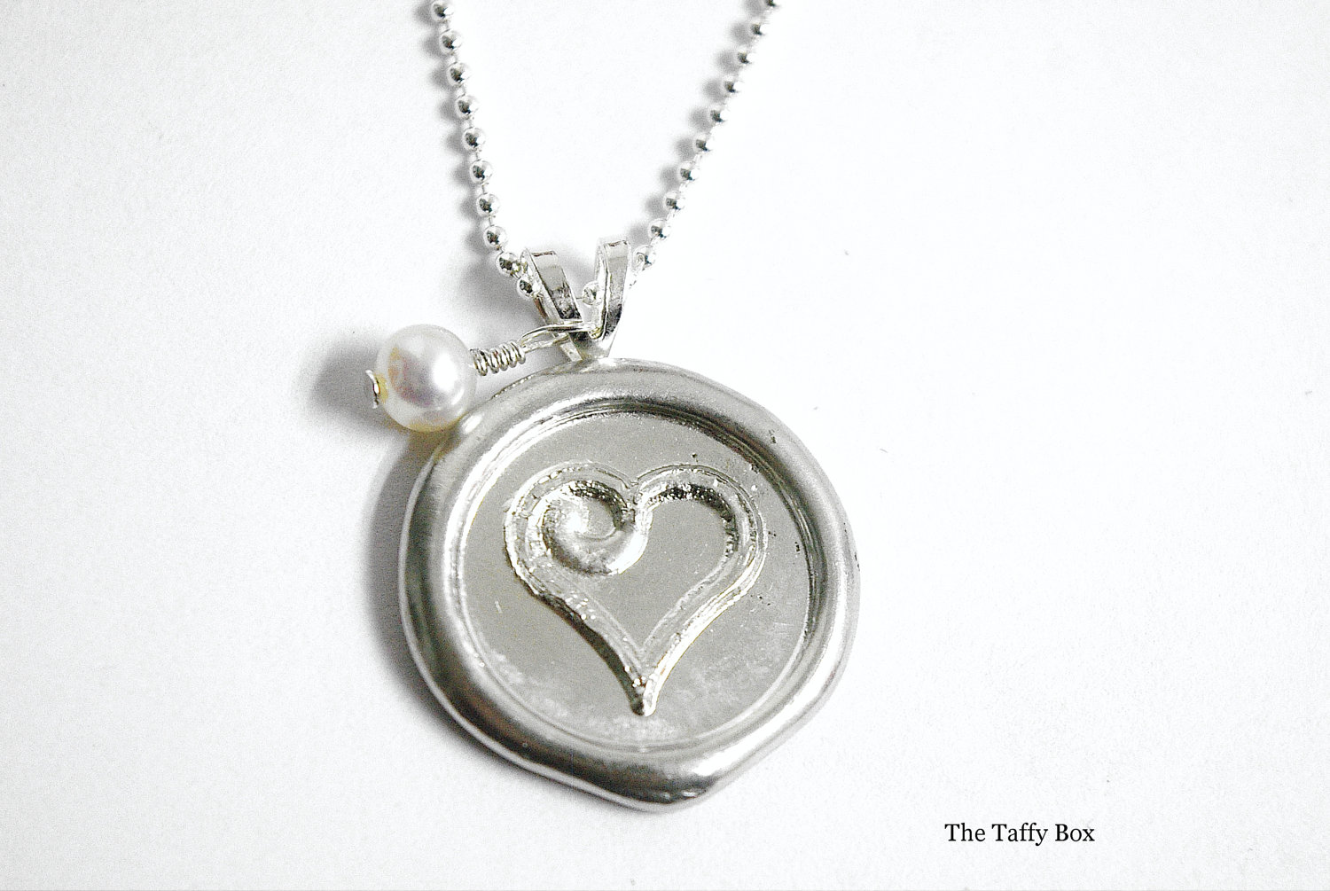 Wax Seal Pendant Necklace Heart Or Monogram Letter on Luulla